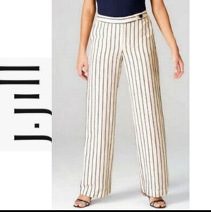 J. JILL WHITE  STRIPE LINEN PANTS Size 4P